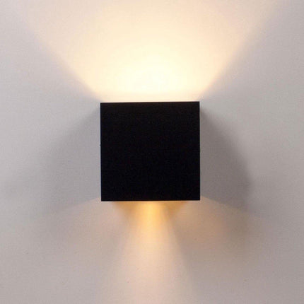 Wall light - cube lamp - Outdoor lamp - for indoor and outdoor use - black - industrial - LED lamp - 10×10 cm - 12 watt.