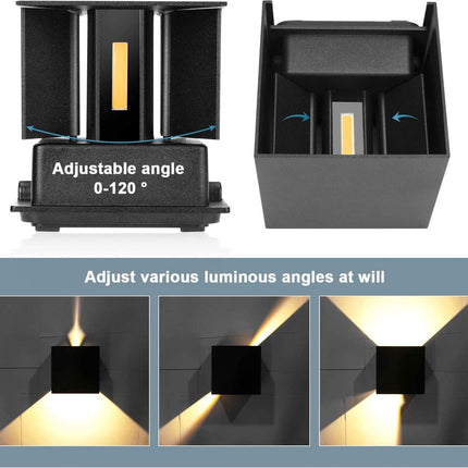 Wall light - cube lamp - Outdoor lamp - for indoor and outdoor use - black - industrial - LED lamp - 10×10 cm - 12 watt.