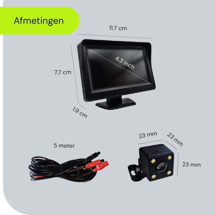Procar® ARC1 HD Parking Backup Camera + 4.3-inch TFT LCD Monitor - Black.