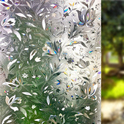 Window film - decorative window film - window sticker - 45x300 cm - Static cling - 3D Orchid - UV-resistant - Privacy screen - Translucent - Adhesive film without glue for windows and bathrooms.