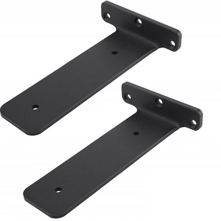 2 pieces - Support frame - Wall bracket - Metal shelf brackets - Floating shelf bracket - Stainless steel bracket - Shelf brackets with thick screws - Furniture accessories - Black - 150 mm.
