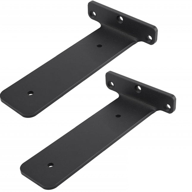 2 pieces - Support frame - Wall bracket - Metal shelf brackets - Floating shelf bracket - Stainless steel bracket - Shelf brackets with thick screws - Furniture accessories - Black - 150 mm.