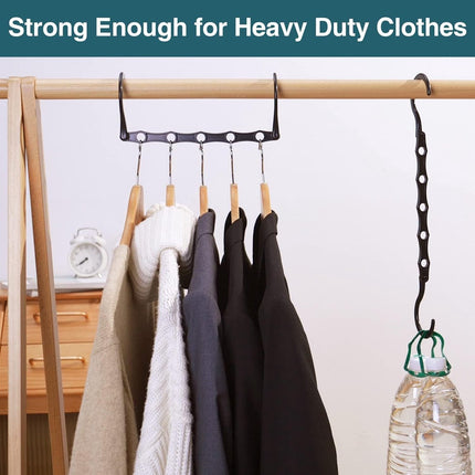 Magic Pendants 6-Piece Set - Space-Saving Hangers - Space-Saving Pendant Organizer for Closet - Multi-Pendant Holder - Sturdy Plastic - 360-Degree Rotation.
