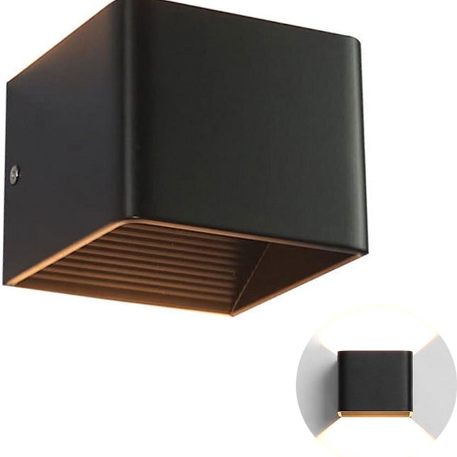 Rechargeable wall light with remote control - 5W - Three colors - Dimmable - Night light - Cordless - Battery-operated wall lamp - Suitable for indoor and outdoor use - Black.