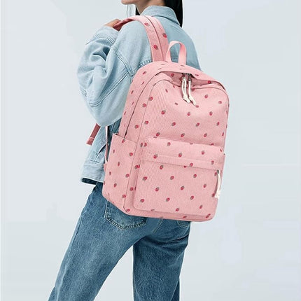 3 PCS Women's Backpack - Backpacks - Girl's Backpack - School Backpack for Teenage Girls - School Bag - Corduroy - Laptop Bag - Women's Travel Backpack - Pink.