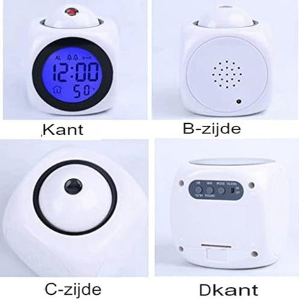 Clock radio with projection - Digital clock radio - Digital clock radio - Wit.
