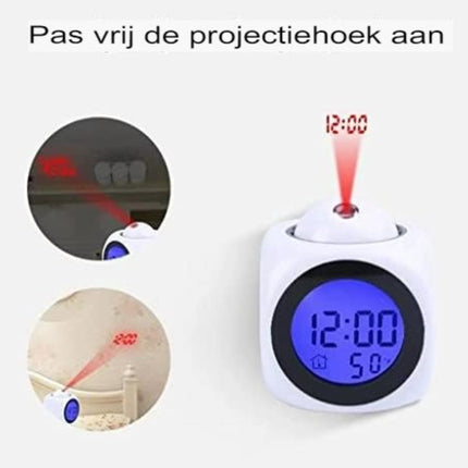 Clock radio with projection - Digital clock radio - Digital clock radio - Wit.