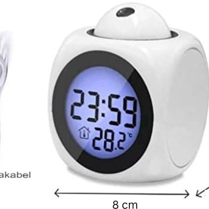 Clock radio with projection - Digital clock radio - Digital clock radio - Wit.