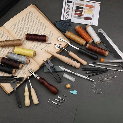 ShopEighty8 - Leather - Leather Processing - Leatherworking Tools - Professional Leather Craft Tool Set - Sewing - Tailoring - Upholstery - Clothing.
