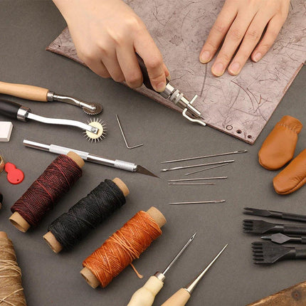 ShopEighty8 - Leather - Leather Processing - Leatherworking Tools - Professional Leather Craft Tool Set - Sewing - Tailoring - Upholstery - Clothing.