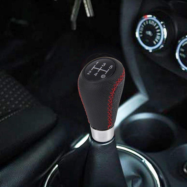 Universal 5-speed manual gear shift knob, stick-style manual gear shift knob for all cars (red).