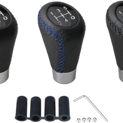 Gear shift lever - Manual gear shift lever - 5-speed transmission - Gear shift lever - Manual transmission - Black leather stitching - Universal gear shift lever (black).