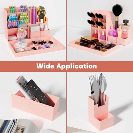 Pencil Case - 13 Compartments - Pen Holder - Desk Organizer - Pencil Holder - Desk Organizer - Pen Case - Plastic - Removable - Storage System - Mail Tray - Office Baby Clothing Accessories - Pink.