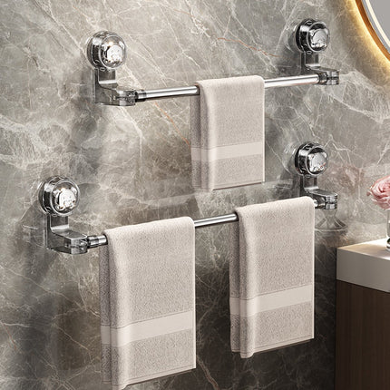 Extendable towel rail 30-60 cm - Bathroom towel rack - Suction cup towel rack without end caps - For bathroom, kitchen - Rotating - Corner towel rack - Wall mounted.