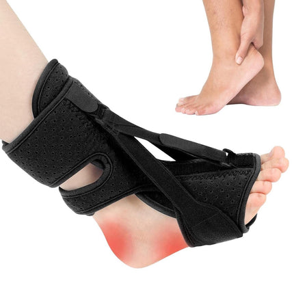 Night splint - Heel spur - Heel spur orthosis - Achilles tendon orthosis - Splint - Strasbourg sock - Achilles tendon - Extra support - Black.