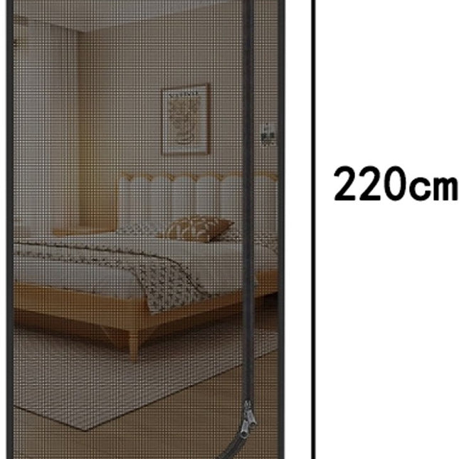 Reinforced cat screen door, flexible screen door with zipper, anti-theft door, mosquito net, thickened cat-proof mesh, suitable for living room, kitchen, bedroom, black, 90x220cm.