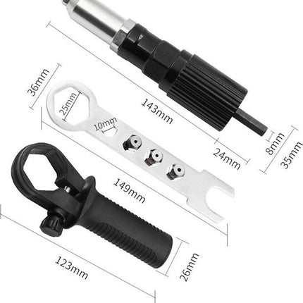 Pop rivet pliers - Cordless drill - Blind rivet pliers - for cordless drill - Pop rivet pliers set - Rivet pliers - Rivet fixing for drill.