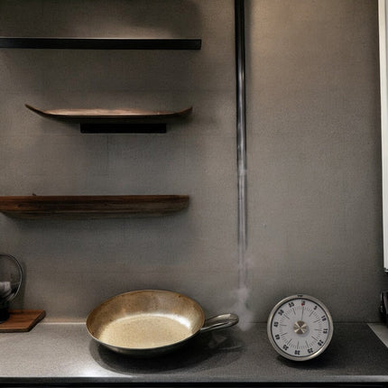 FLOKOO Leather and Metal Clock.