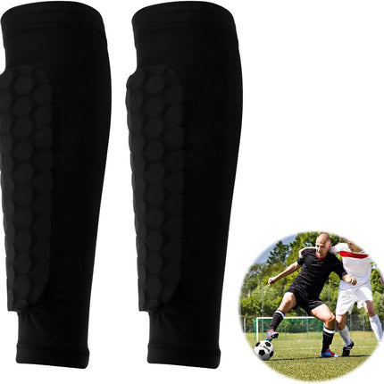 Shin guards - Football shin guards - Children's football shin guards - Shin guard straps - Premium leg protection with sleeves - Comfortable and impact-resistant - Size M - Suitable for training and competition.