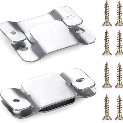 4-Piece Sectional Sofa Connectors, Furniture Connectors, Premium Metal Sofa Connector with Screws, Suitable for Two-Seater Sofas (Silver) - Cabinet Brackets.
