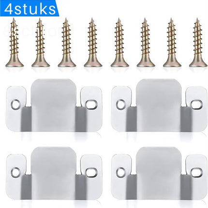 4-Piece Sectional Sofa Connectors, Furniture Connectors, Premium Metal Sofa Connector with Screws, Suitable for Two-Seater Sofas (Silver) - Cabinet Brackets.