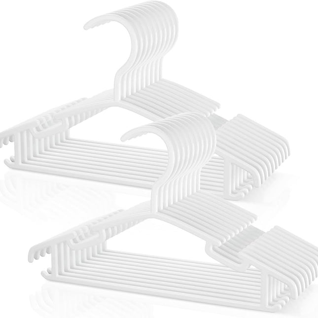 Hangers - Hangers - Children's Hangers - Baby Hangers - Plastic Hangers for Children - Baby Wardrobe Hangers - 20 Non-Slip Toddler Hangers - For Baby Clothes, Pants, Jackets, Dresses - Wit.