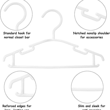 Hangers - Hangers - Children's Hangers - Baby Hangers - Plastic Hangers for Children - Baby Wardrobe Hangers - 20 Non-Slip Toddler Hangers - For Baby Clothes, Pants, Jackets, Dresses - Wit.