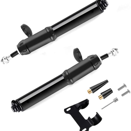 Hand Pump - Bicycle Pump - Mini Portable Bicycle Pump in Aluminum Alloy - ABS Flexible Hose - Lightweight - Up to 100 psi - Presta and Schrader Valves - Black.