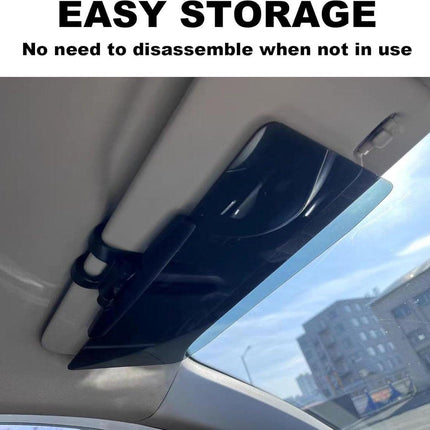 Car Sunshade - Universal - Polarized Anti-Glare - Sun Visor Extension - Powerful Light Blocking - Anti-Glare Protection - Diffused Light - Safe Driving - UV Protection - 32 x 14.5 cm - Black.