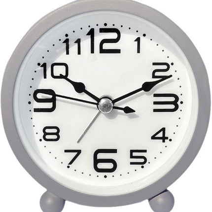 Wekker - Analog Wekker - Digital Alarm Clock - Children's Wekker - Silent Bedside Clock - Battery Operated Portable Alarm Clock - No Ticking - Large Numbers - For Bedroom, Living Room, Office, Travel (Grey).
