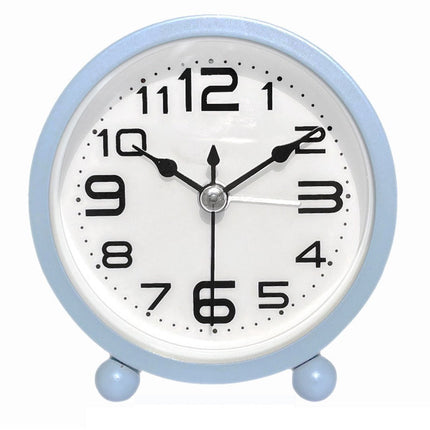 Wekker - Analog Wekker - Digital Alarm Clock - Children's Alarm Clock - Silent Bedside Clock - Battery Operated Portable Alarm Clock - No Ticking - Large Numbers - For Bedroom, Living Room, Office, Travel (Blue).
