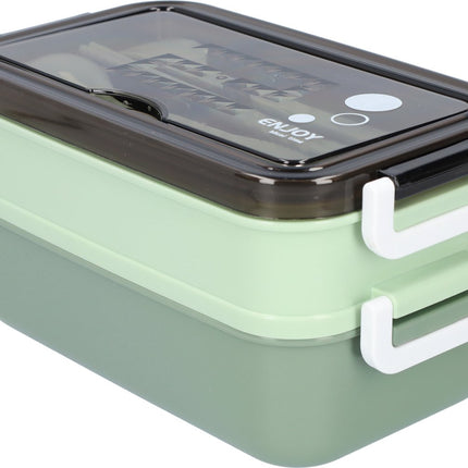 Green Lunch Box with Soup Bowl - Bento Box - Adult Lunch Box - Meal Boxes - Children's Lunch Box - Lunch Box with Compartments - Airtight and Leakproof - BPA-Free.