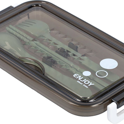 Green Lunch Box with Soup Bowl - Bento Box - Adult Lunch Box - Meal Boxes - Children's Lunch Box - Lunch Box with Compartments - Airtight and Leakproof - BPA-Free.