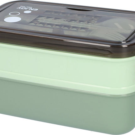 Green Lunch Box with Soup Bowl - Bento Box - Adult Lunch Box - Meal Boxes - Children's Lunch Box - Lunch Box with Compartments - Airtight and Leakproof - BPA-Free.