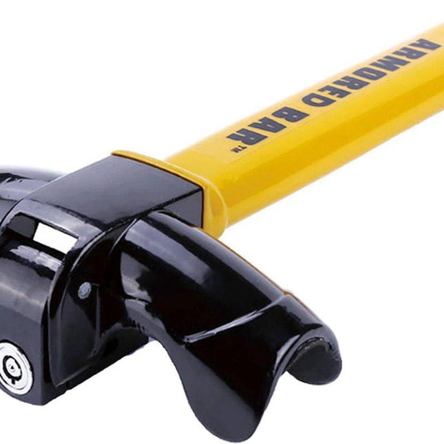 Car steering wheel lock - Anti-theft - Lock for classic cars - Security lock - With 2 keys - Yellow.