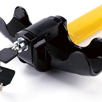 Car steering wheel lock - Anti-theft - Lock for classic cars - Security lock - With 2 keys - Yellow.