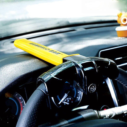 Car steering wheel lock - Anti-theft - Lock for classic cars - Security lock - With 2 keys - Yellow.