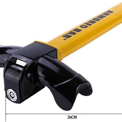 Car steering wheel lock - Anti-theft - Lock for classic cars - Security lock - With 2 keys - Yellow.