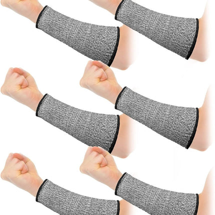 3 pairs of arm protectors for thin skin and bruises, cut-resistant forearm sleeves, level 5 burn protection (7.9 inches) - Gray.