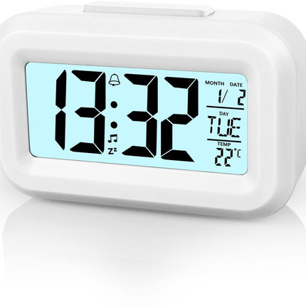 Wekker Digital - Klok Children's - Wekker - Wekker Children's - Alarm Clock - Travel Alarm Clock - LED Display Clock - Adjustable 12/24 Hour Snooze Function, Temperature, Date, Time - Portable Alarm Clock - Wit.