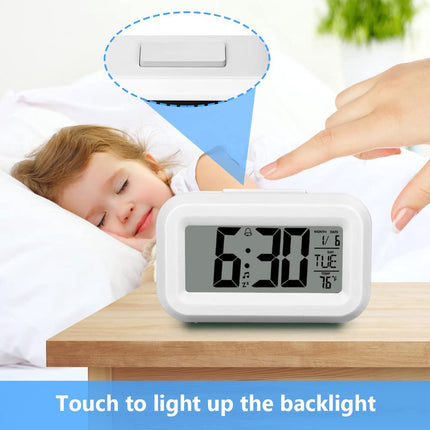 Wekker Digital - Klok Children's - Wekker - Wekker Children's - Alarm Clock - Travel Alarm Clock - LED Display Clock - Adjustable 12/24 Hour Snooze Function, Temperature, Date, Time - Portable Alarm Clock - Wit.