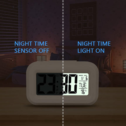 Wekker Digital - Klok Children's - Wekker - Wekker Children's - Alarm Clock - Travel Alarm Clock - LED Display Clock - Adjustable 12/24 Hour Snooze Function, Temperature, Date, Time - Portable Alarm Clock - Wit.