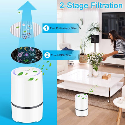 Air purifier - For living room, bedroom, office, and baby's room - Air quality indicator - Effective against dust mites, hay fever, allergies, and dust - Air purifiers - Air purifier.