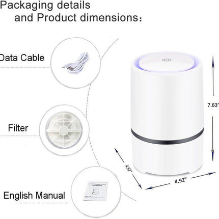 Air purifier - For living room, bedroom, office, and baby's room - Air quality indicator - Effective against dust mites, hay fever, allergies, and dust - Air purifiers - Air purifier.