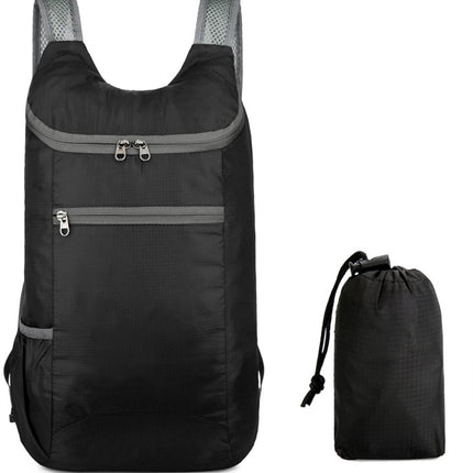 Backpack - Bag - Ultralight foldable backpack - Backpacks - Waterproof canvas, large capacity - Suitable for travel, hiking, camping, cycling, outdoor sports, Unisex, Black, One size.