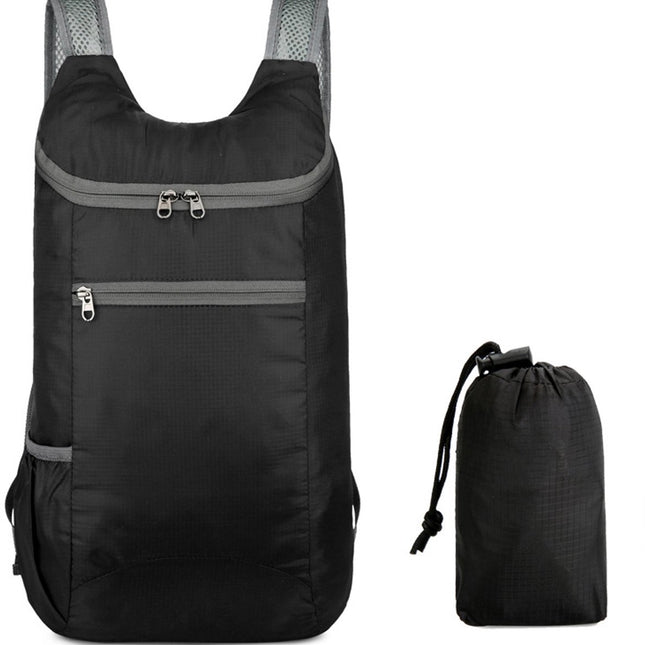 Backpack - Bag - Ultralight foldable backpack - Backpacks - Waterproof canvas, large capacity - Suitable for travel, hiking, camping, cycling, outdoor sports, Unisex, Black, One size.