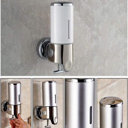 Soap dispenser - Wall-mounted - Soap dispenser - Suspended soap pump - Brushed stainless steel - Toilet - Shower - Foam.