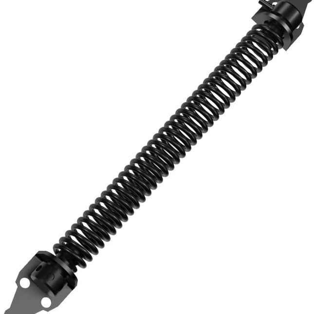 Door closer - Door spring - 36 cm - Outdoor door closer - Gate locks - Garden gate spring - Black - Carbon steel - For wooden fence gates - With mounting accessories.
