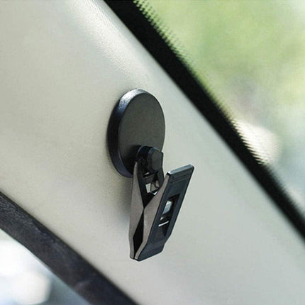 Set of 2 car windshield parking ticket holders - clip-on memo holder for cars, vans and caravans - self-adhesive ticket clips.