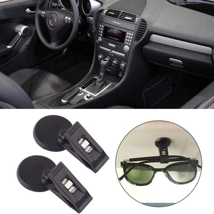 Set of 2 car windshield parking ticket holders - clip-on memo holder for cars, vans and caravans - self-adhesive ticket clips.